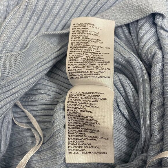 💙 H&M Divided Sky Blue Ribbed Knit Cropped Collar Sweater (Size M) - Picture 8 of 10